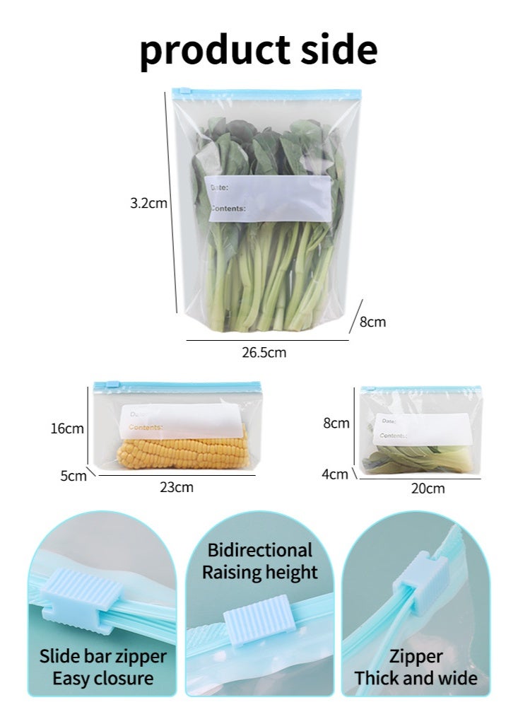 WOLFATION FOR YOU 60 Pack Dishwasher Safe Reusable Bags, Leakproof Reusable Freezer Bags, BPA Free Food Storage Bags for Marinate Food Travel -three sizes - Image 4
